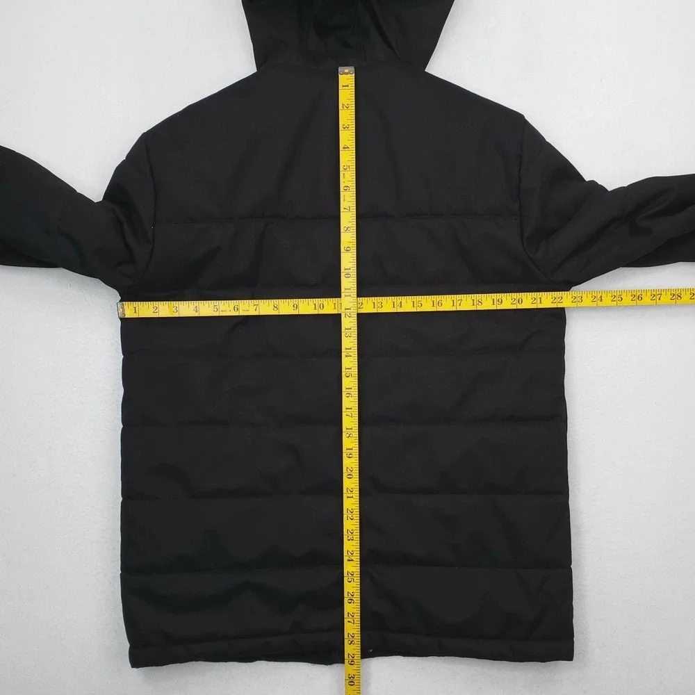 Banana Republic Jacket Mens Medium Black Chevron Herringbone Quilted Puffer